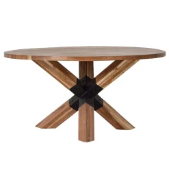 Design Esstisch aus Akazienholz mit Metall - Venezia