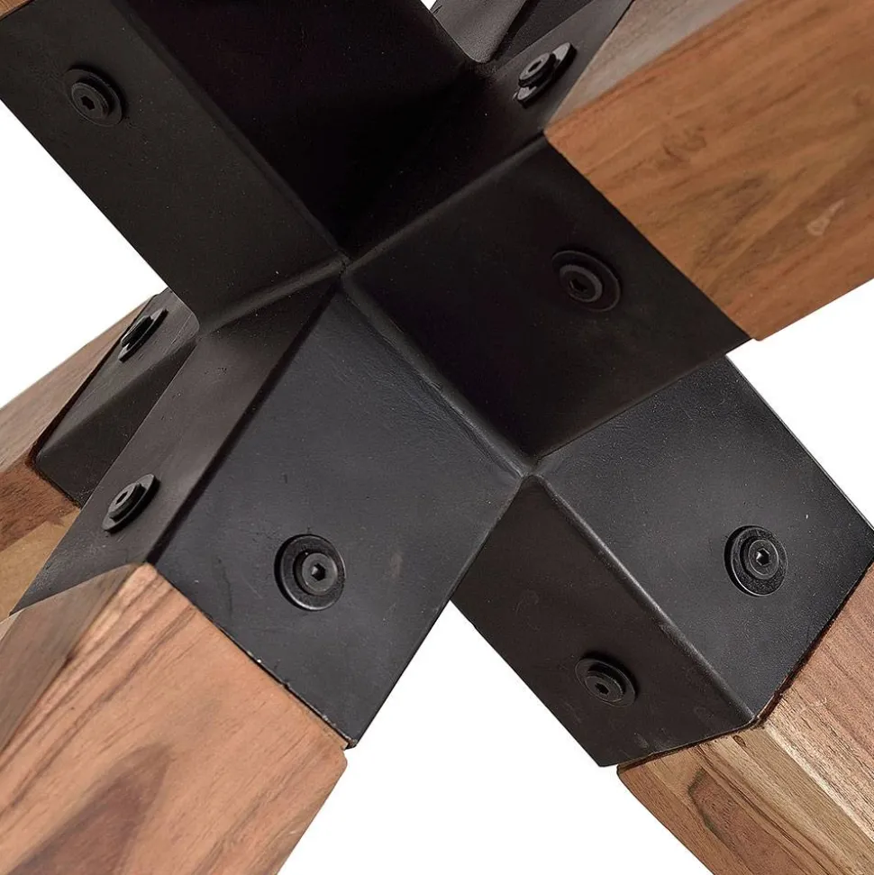 Design Esstisch aus Akazienholz mit Metall - Venezia