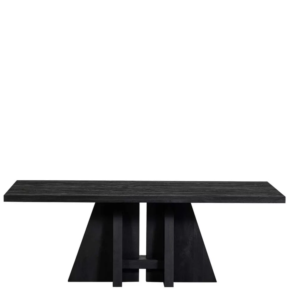 Design Esstisch aus schwarzem Massivholz - Emalika