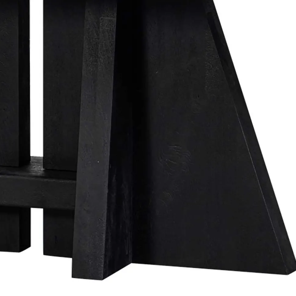 Design Esstisch aus schwarzem Massivholz - Emalika