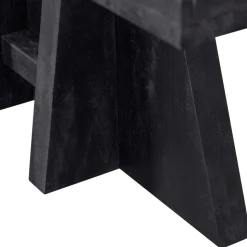 Design Esstisch aus schwarzem Massivholz - Emalika