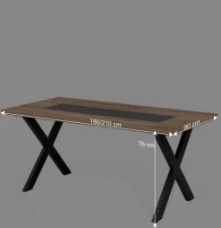 Design Esszimmer Esstisch mit X-Füßen - Vardriva