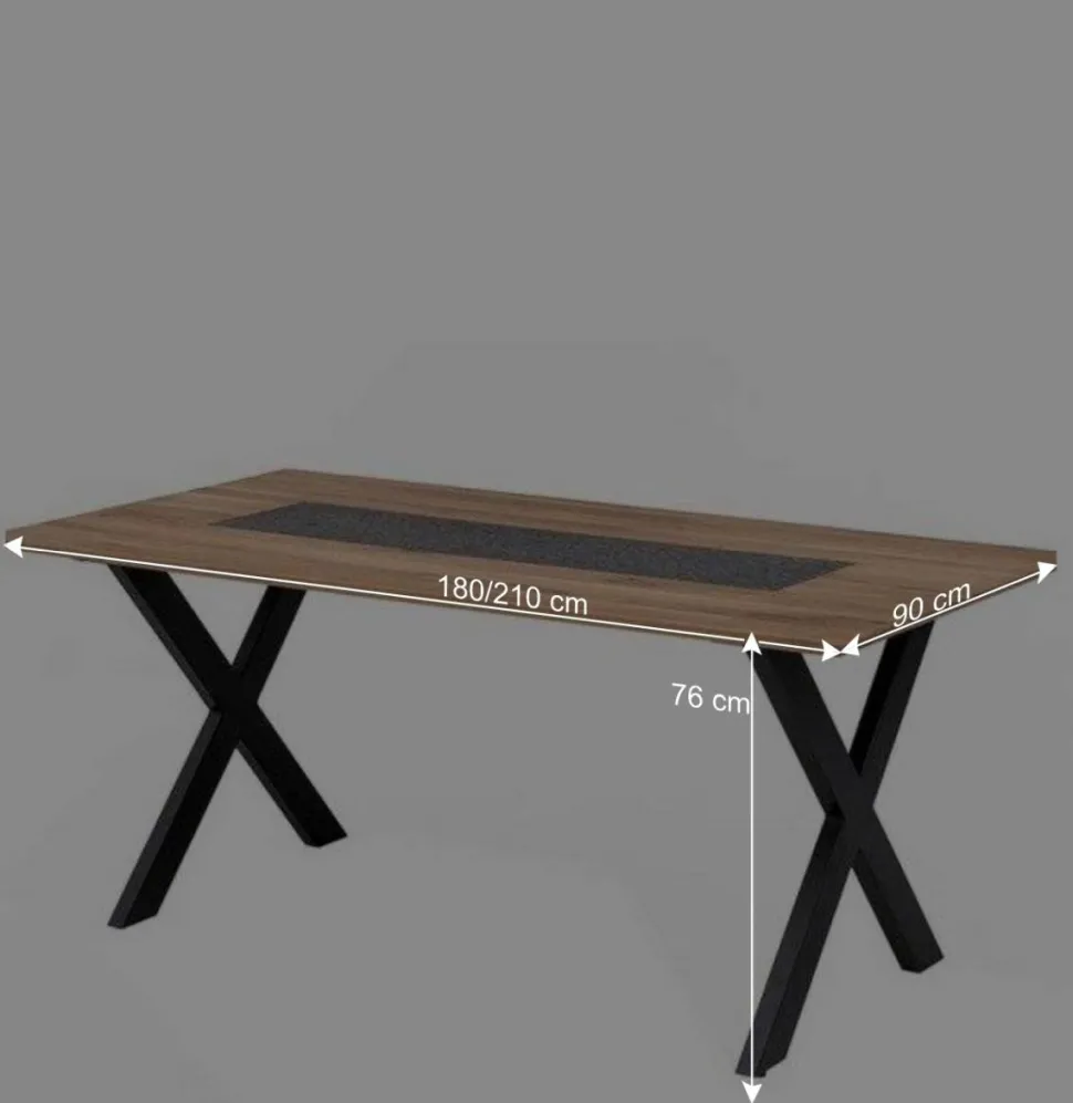 Design Esszimmer Esstisch mit X-Füßen - Vardriva