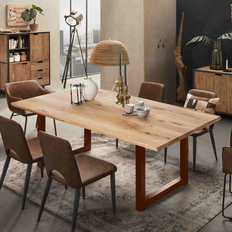 Design Esszimmertisch mit geölter Holzplatte - Aschau