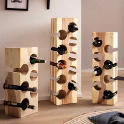 Design Flaschenregal aus Mangobaum Massivholz - Yucata