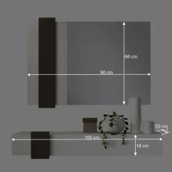 Design Flur Set in Weiß & Schwarz - Riguna (zweiteilig)