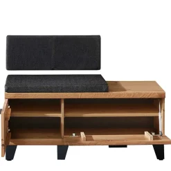 Design Flurbank aus Wildeiche in Natur & Grau - Elprisca