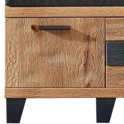 Design Flurbank aus Wildeiche in Natur & Grau - Elprisca