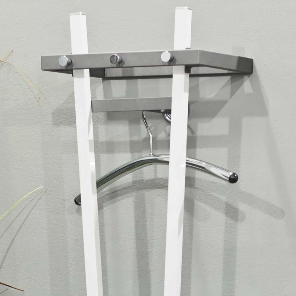 Design Garderobenständer mit Schirmhalter Tiber in Weiß