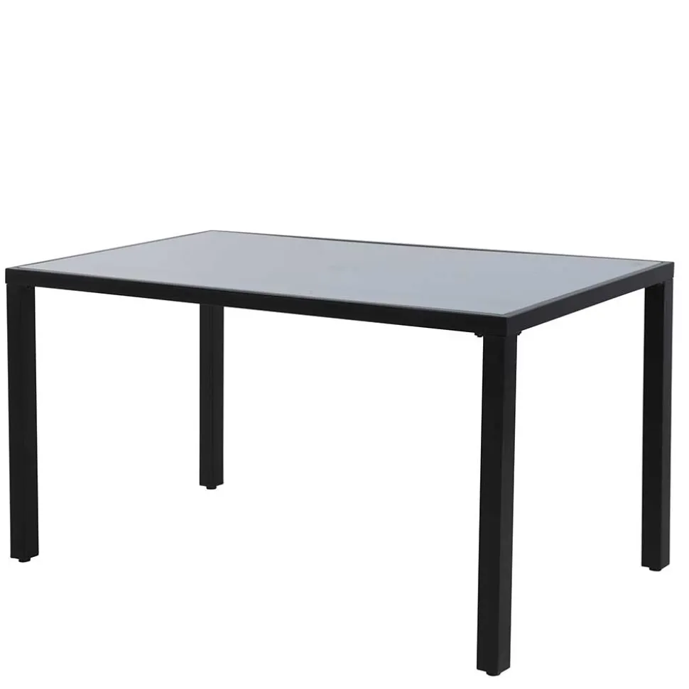 Design Garten-Essgruppe in Grau & Schwarz - Geraldine (siebenteilig)