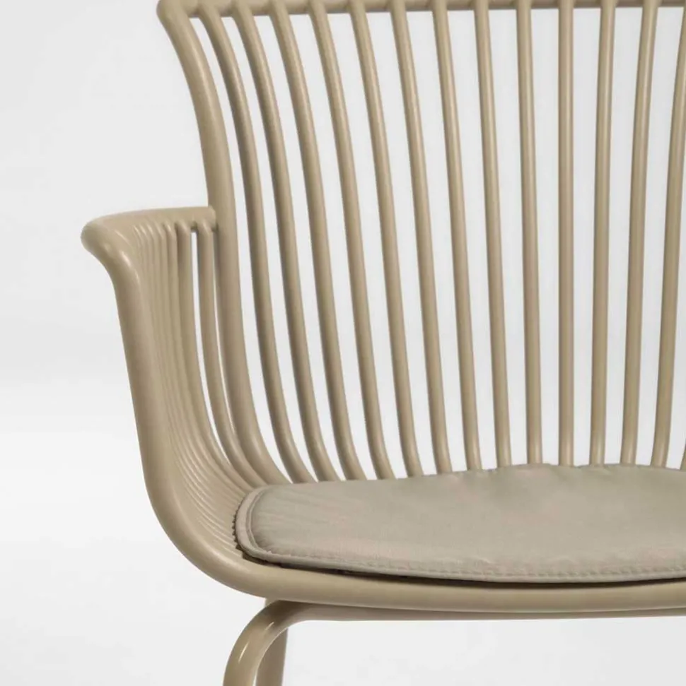 Design Gartenstühle in Beige - Lani (4er Set)