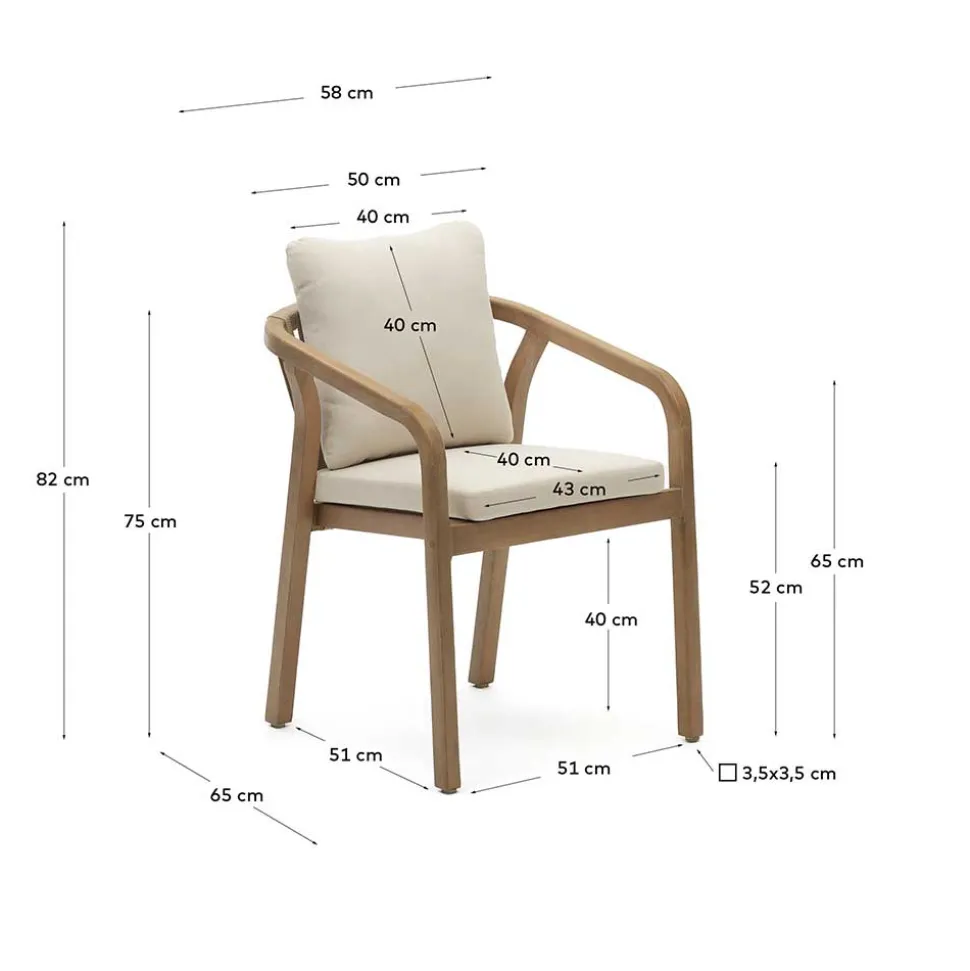 Design Gartenstühle mit Armlehnen - Faneto (4er Set)