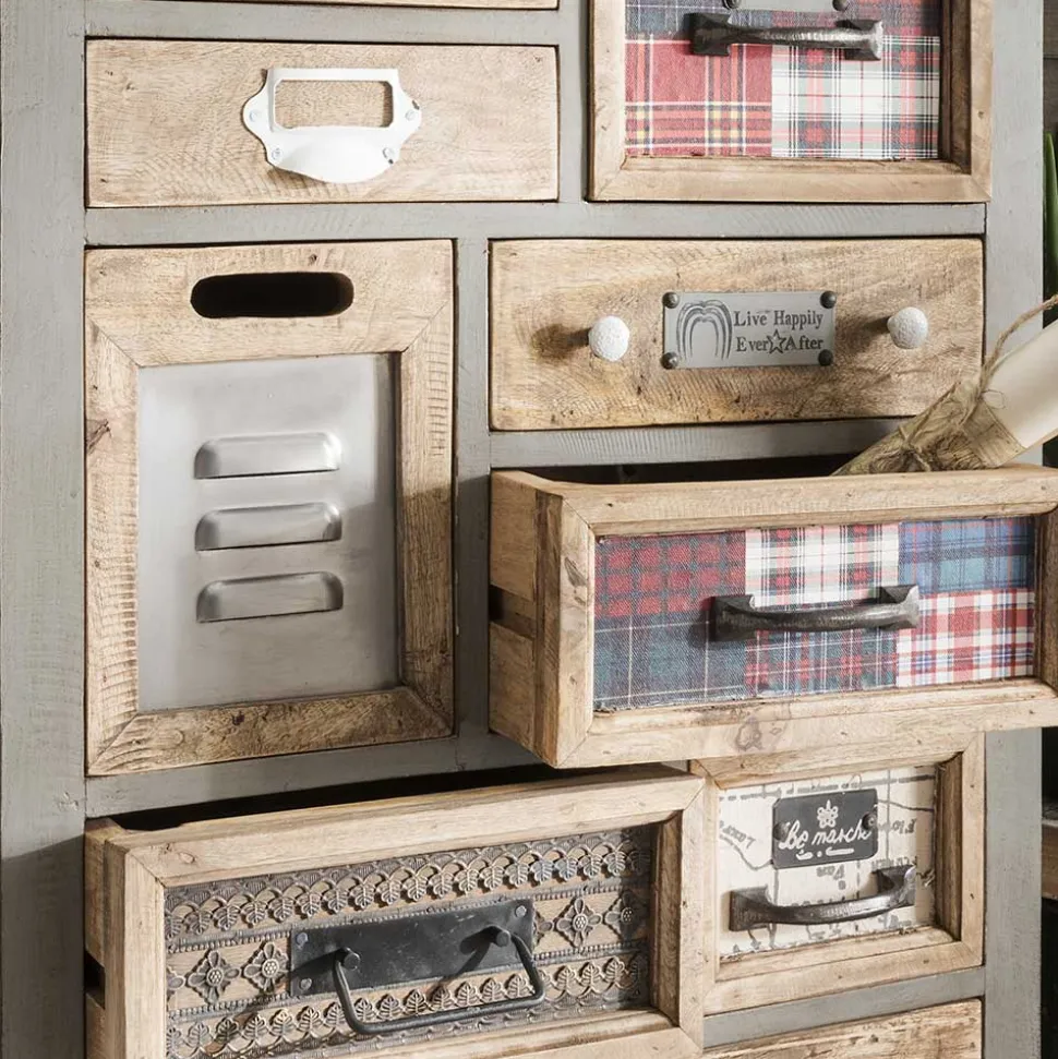 Design Highboard aus Recyclingholz mehrfarbig - Andrass