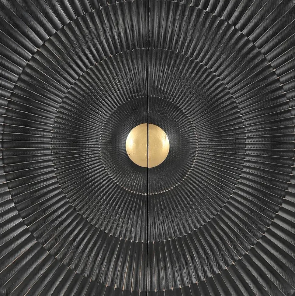 Design Highboard in Schwarz und Gold - Oglio