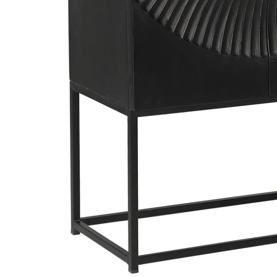 Design Highboard in Schwarz und Gold - Oglio