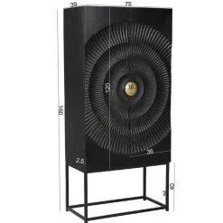 Design Highboard in Schwarz und Gold - Oglio