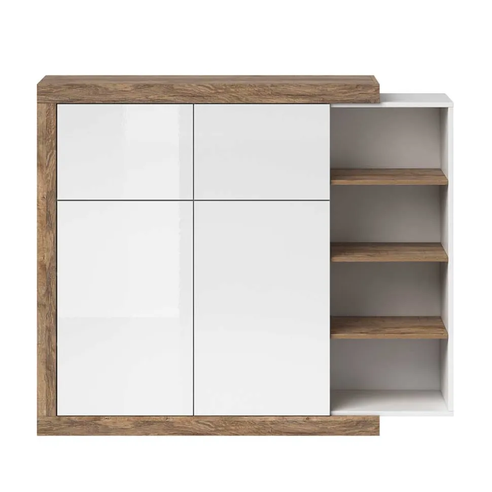 Design Highboard mit 2 Klappen & 2 Türen - Milvara