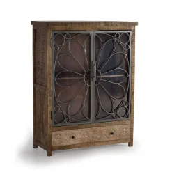 Design Highboard mit Glas Metalltüren - Everton