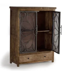 Design Highboard mit Glas Metalltüren - Everton