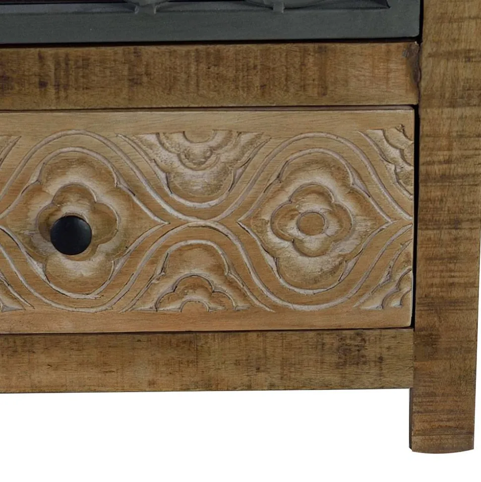 Design Highboard mit Glas Metalltüren - Everton