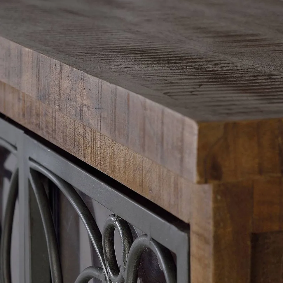 Design Highboard mit Glas Metalltüren - Everton