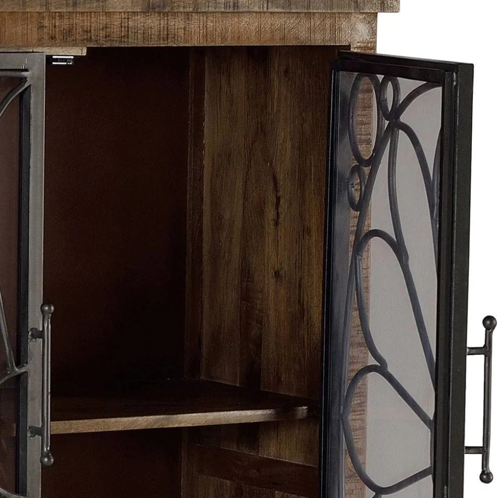 Design Highboard mit Glas Metalltüren - Everton