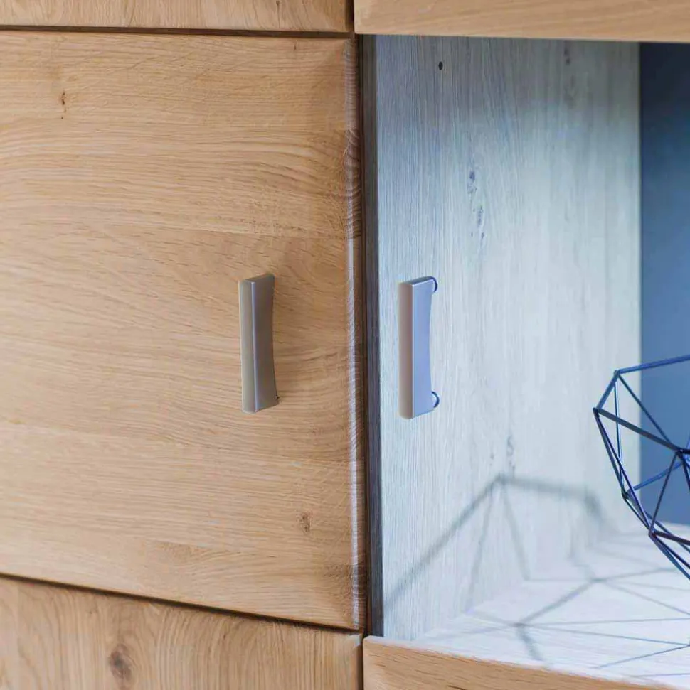 Design Highboard Vernella aus Eiche Bianco