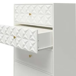 Design Hochkommode in Weiß & Gold - Fiolpedo