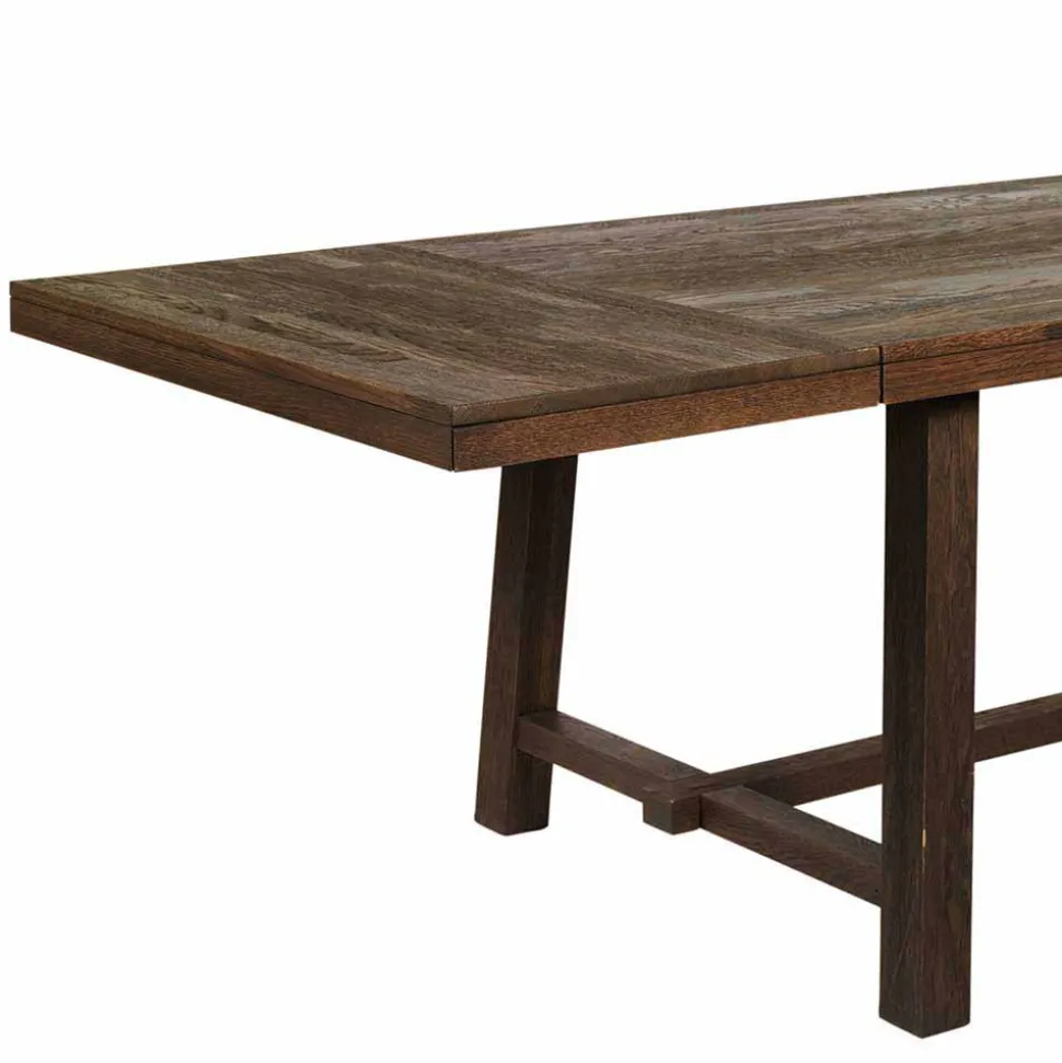 Design Holztisch aus Eiche dunkel lackiert und gebürstet - Vedraza