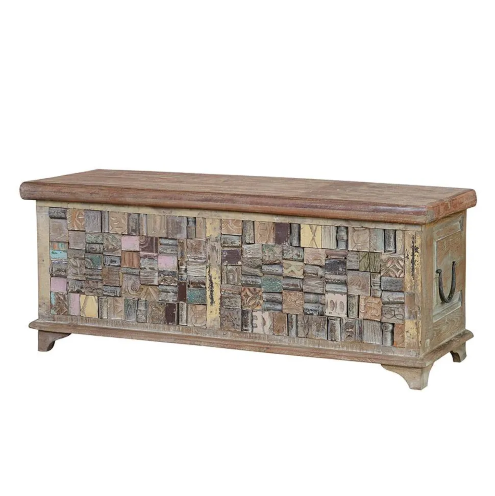 Design Holztruhe mit flachem Deckel - Gregoriana