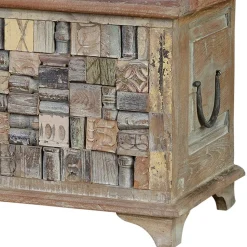 Design Holztruhe mit flachem Deckel - Gregoriana