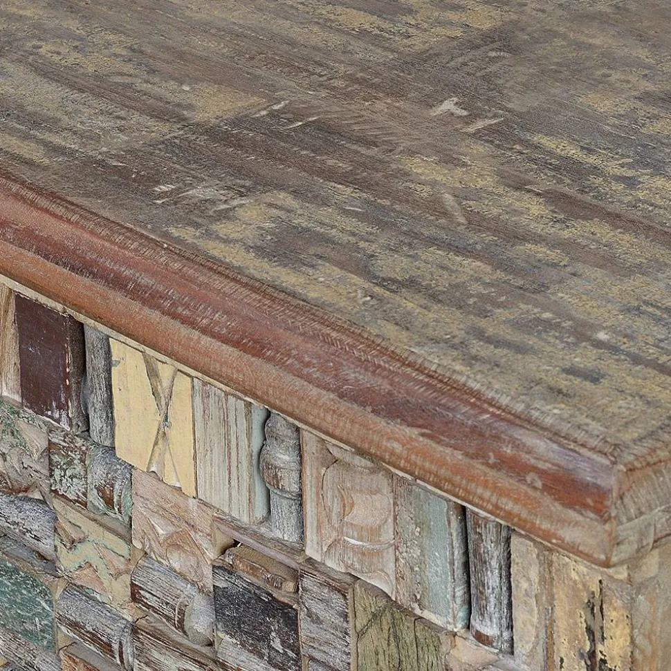 Design Holztruhe mit flachem Deckel - Gregoriana