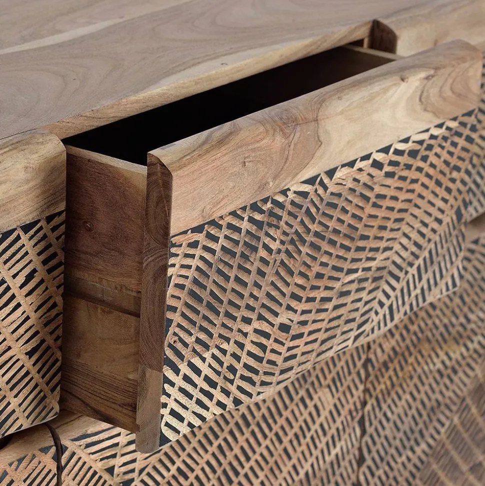 Design Kombi-Kommode aus Massivholz - Merlan