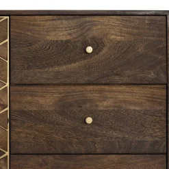 Design Kombi-Kommode in Walnuss Braun und Gold - Feregato