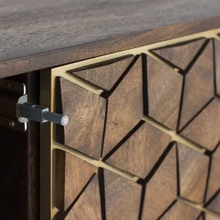 Design Kombi-Kommode in Walnuss Braun und Gold - Feregato