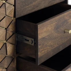 Design Kombi-Kommode in Walnuss Braun und Gold - Feregato