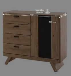 Design Kombikommode 119x103x44 cm - Larinca