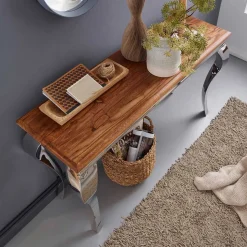 Design Konsolentisch mit glänzendem Metallgestell - Jaglyn