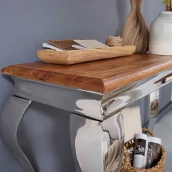 Design Konsolentisch mit glänzendem Metallgestell - Jaglyn