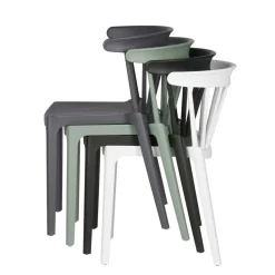 Design Kunststoff Stuhl in Hellgrün - Dave (2er Set)