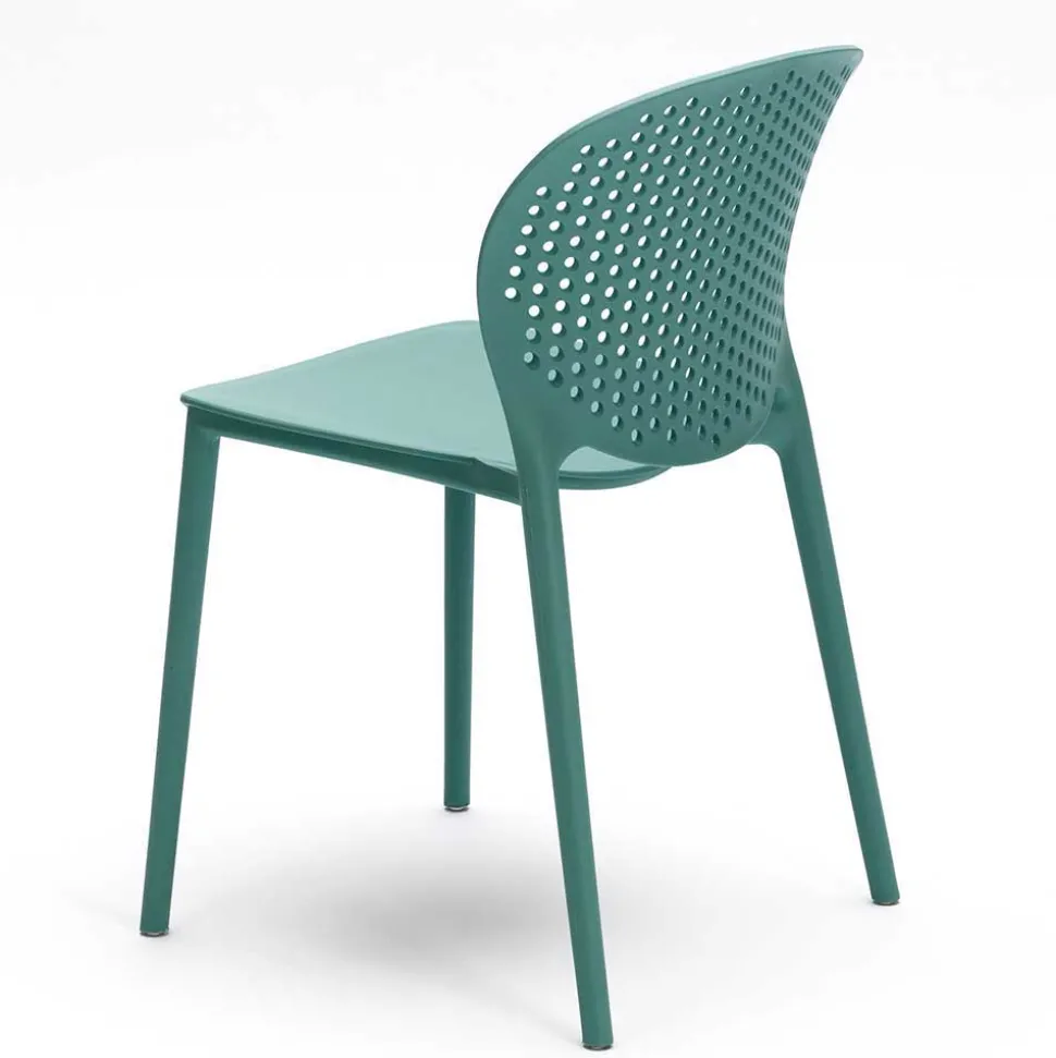 Design Kunststoffstuhl für Garten Zajan in Türkis (4er Set)