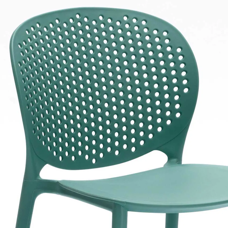 Design Kunststoffstuhl für Garten Zajan in Türkis (4er Set)