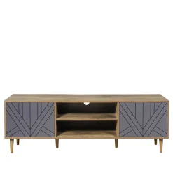 Design Lowboard für TV in Grau & Natur - Ascolano