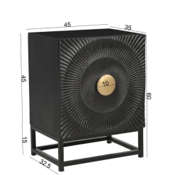 Design Nachtschrank in Schwarz und Gold - Oglio