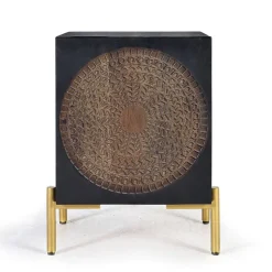 Design Nachtschrank mit Mandala Schnitzerei - Synessa