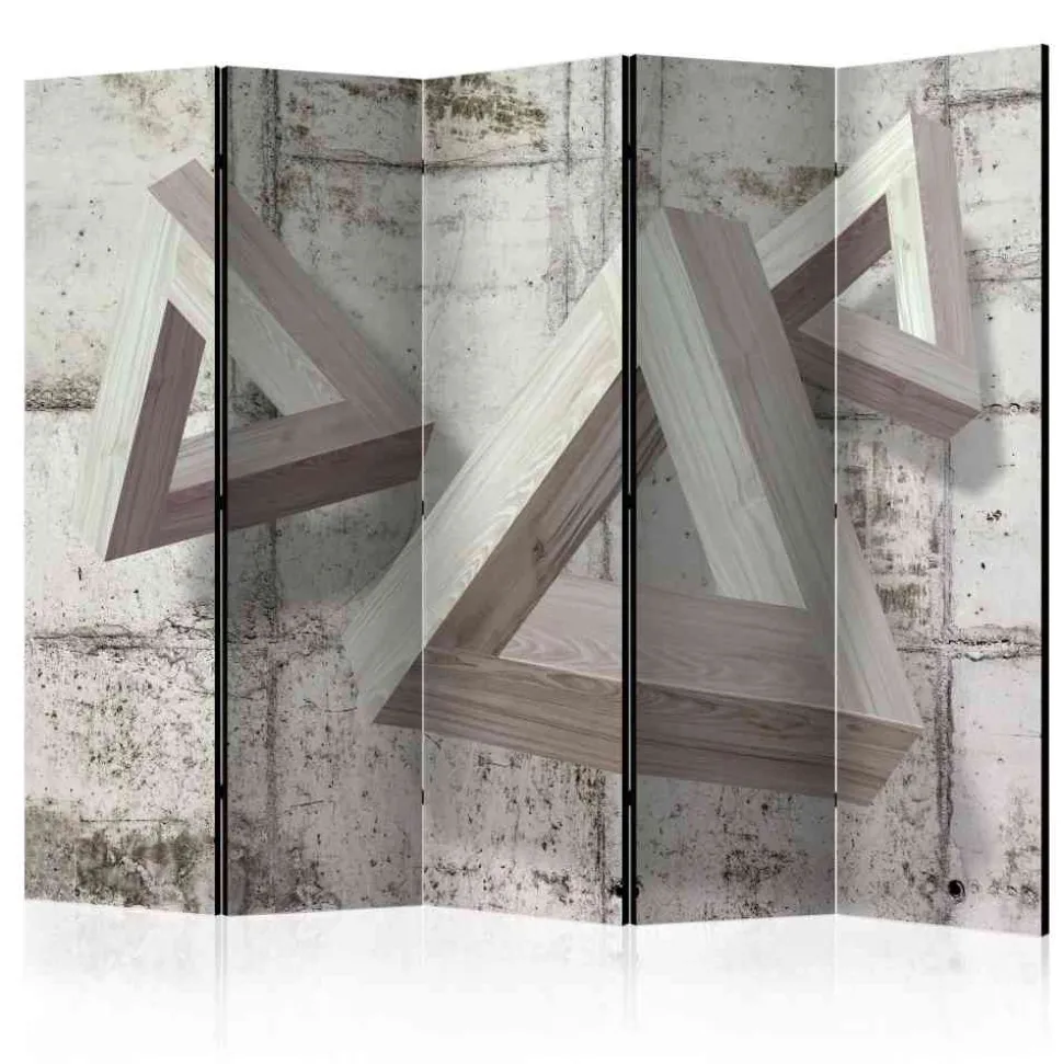 Design Paravent Raumteiler in Grau - Reminon