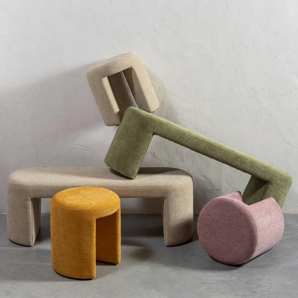 Design Polsterbank in Oliv Grün Chenille - Baverly