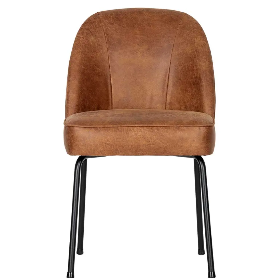 Design Recyclingleder Stuhl in Braun - Kegadamo (2er Set)