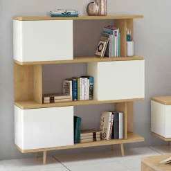 Design Scandi Standregal mit 3 Türen - Jendren I