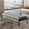 Design Schlafzimmerbank in Grau Stoff - Jenn